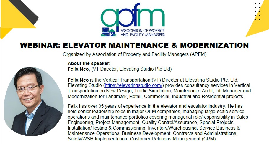 WEBINAR: ELEVATOR MAINTENANCE & MODERNIZATION